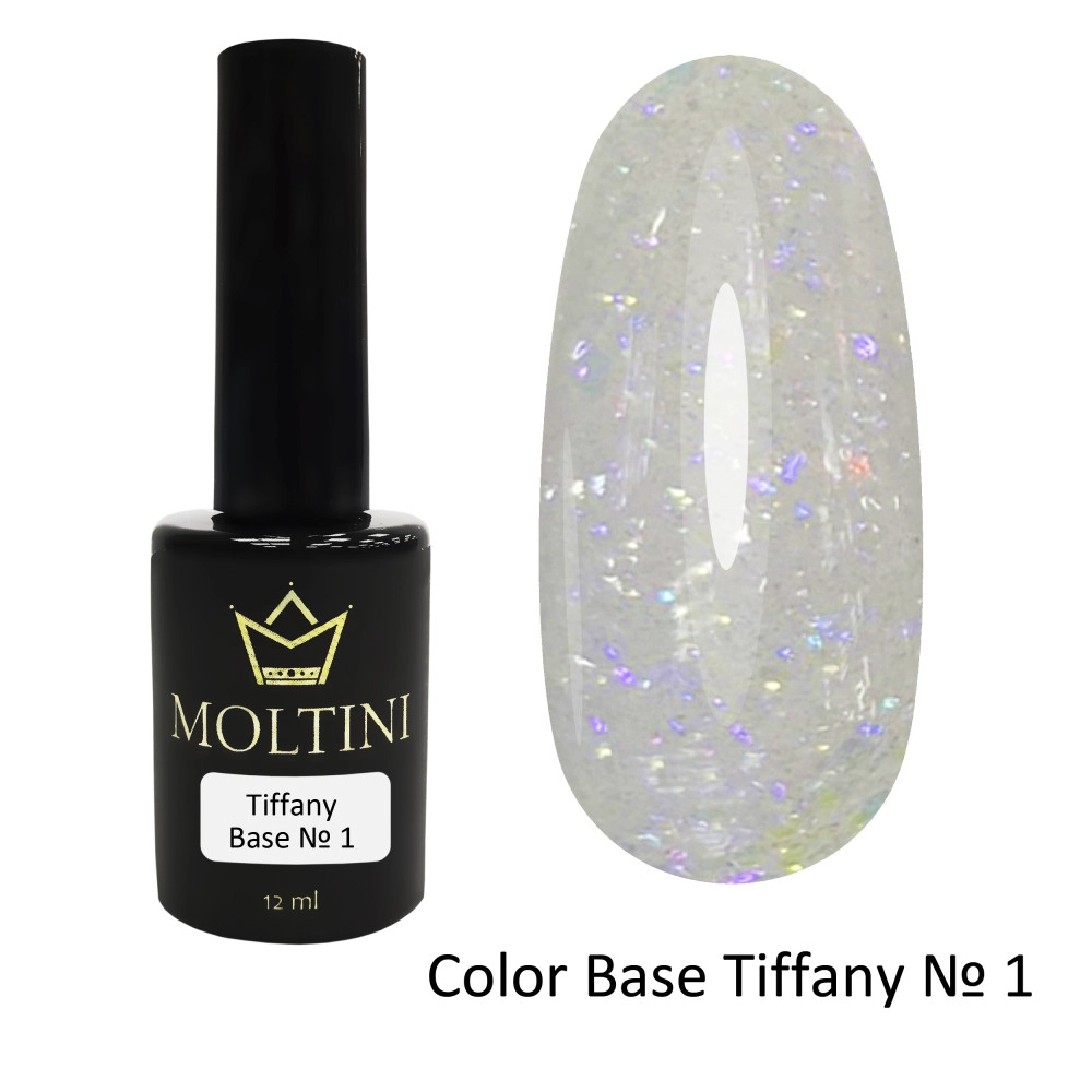 MOLTINI База цветная с хлопьями  Tiffany Base № 1. 12 мл.
